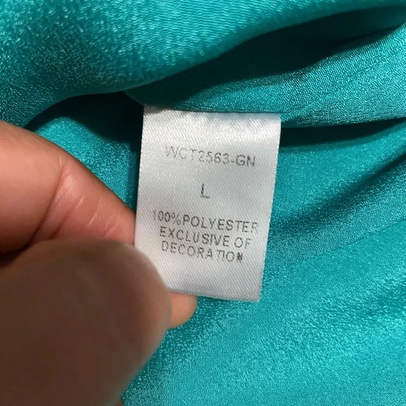 THML Green Floral Blouse with Red Accents - Picture 6 of 8